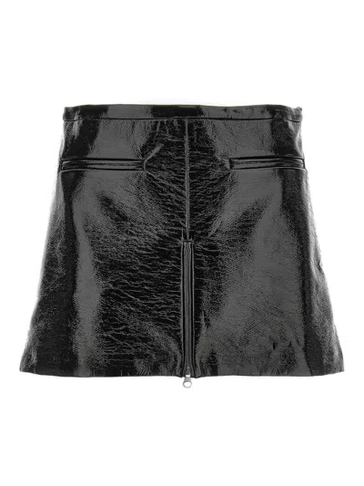 Courrèges Heritage Viny Mini Skirt In Black