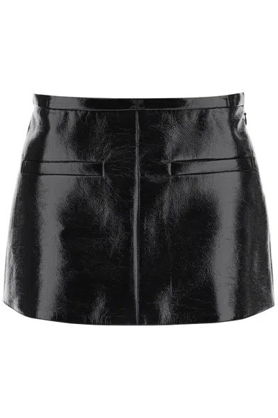 Courrèges Heritage Vinyl A-line Mini Skirt For Women In Black