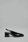 Courrèges Heritage Vinyl Slingbacks In Black