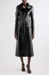 Courrèges Heritage Vinyl Faux-leather Trench Coat In Black
