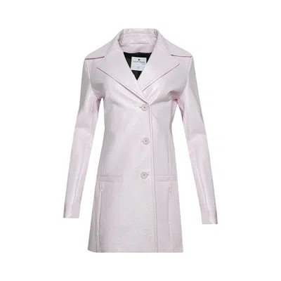 Pre-owned Courrèges Heritage Vinyl Trench Coat 'pale Pink' | Women's Size 40
