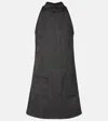 Courrèges Textured Fabric Knee Length Dress With Front Pockets In Black