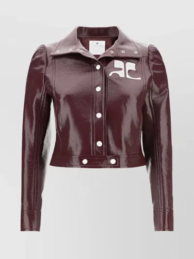 COURRÈGES HIGH COLLAR CROPPED COTTON JACKET