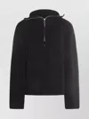 Courrèges High Collar Ribbed Texture Knitwear In Blue