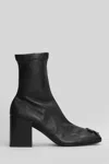 Courrèges High Heels Ankle Boots In Black Leather In Black