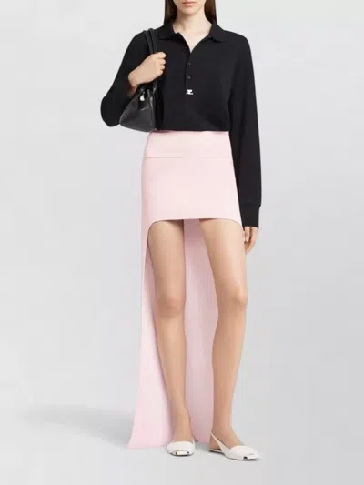 Courrèges High Low Maxi Skirt Concealed Waistband In Pink