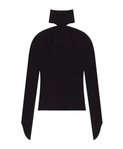Courrèges High-neck Cold-shoulder Top In Black
