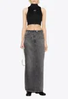 Courrèges High-neck Cropped Vest In Black