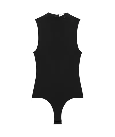 Courrèges High-neck Jersey Jumpsuit In Black