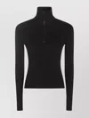 Courrèges High Neck Long Sleeve Knitwear Top In Black
