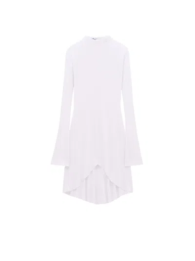 Courrèges High-neck Long-sleeve Midi Dress In White