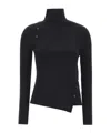 Courrèges High-neck Long-sleeved Sweater In Black