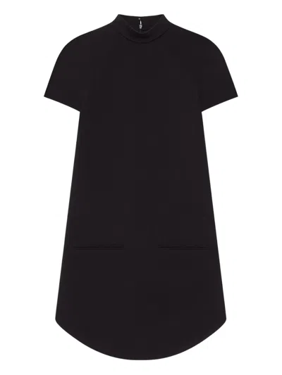 Courrèges High-neck Short-sleeve Dress In Black
