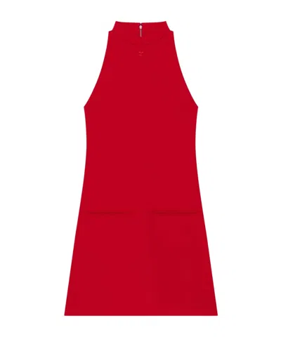 COURRÈGES HIGH-NECK SLEEVELESS DRESS