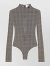 Courrèges High Neck Stretch Body With Prince Of Wales Check