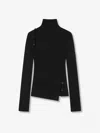 Courrèges Asymmetrical Knit Sweater Cut-out Shoulders In Black