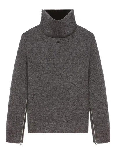 Courrèges High-neck Sweater In Gray