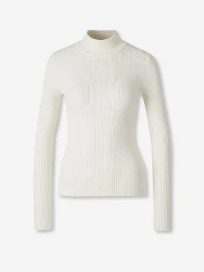 Courrèges High Neck Sweater In White