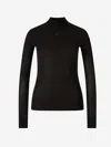 Courrèges Black High Neck Top In Black