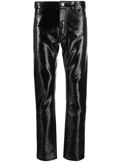 Courrèges High-shine Skinny Trousers In Black