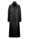 Courrèges High-shine Trench Coat In Black