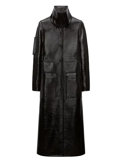 Courrèges High-shine Trench Coat In Black
