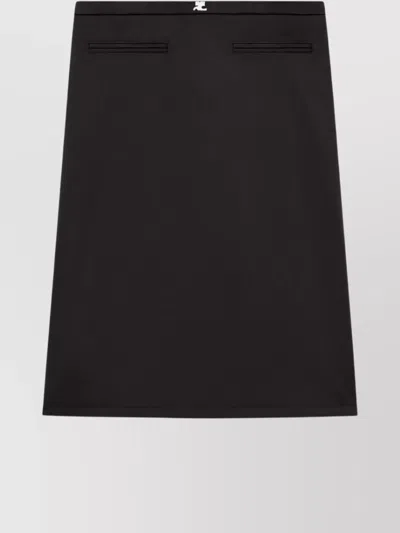 COURRÈGES HIGH WAIST MIDI SKIRT WITH ZIP POCKETS