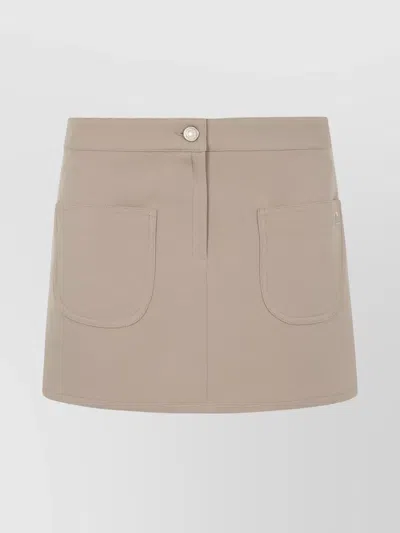 COURRÈGES HIGH WAIST MINI SKIRT WITH FRONT POCKETS