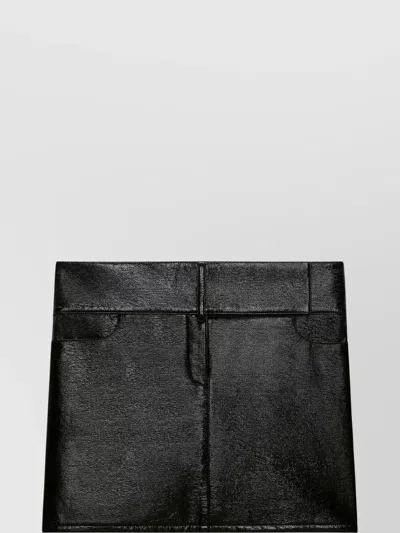 Courrèges High Waist Shiny Finish Skirt In Black
