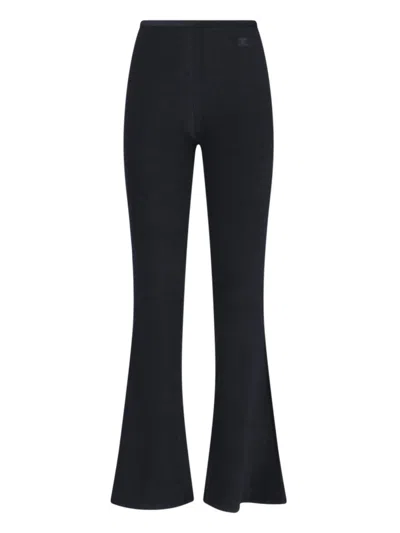 Courrèges High-waisted Bootcut Pants In Black