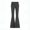 Courrèges High-waisted Flared Denim Jeans With Contrast Stitching In Black