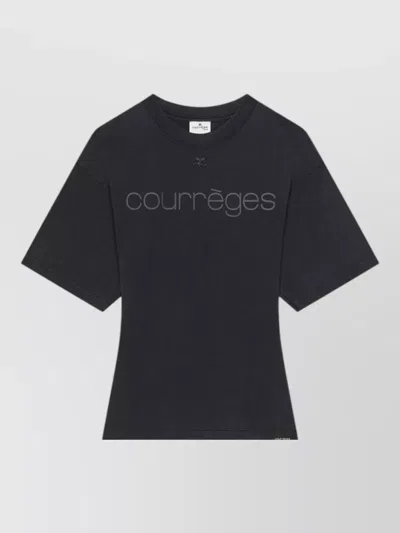 Courrèges High Waisted Midi Skirt Front Back Pockets In Gray