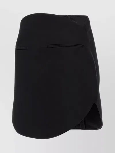 Courrèges 'high-waisted Satin Circle' Skirt In Black