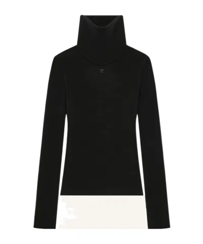 Courrèges High-collar Sweater In Black