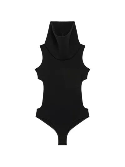 Courrèges High-neck Cut-out Bodysuit In Black