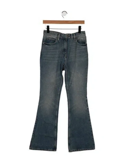 Pre-owned Courrèges High-rise Flared Jeans In Blue