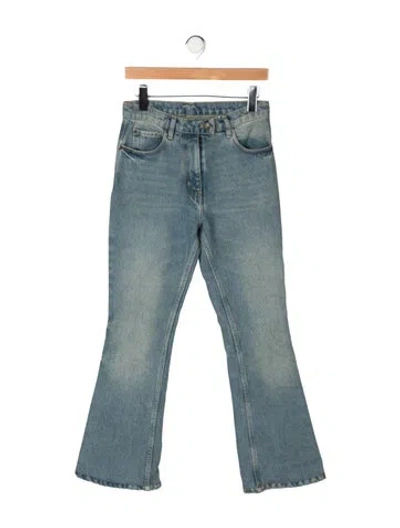 Pre-owned Courrèges High-rise Flared Jeans In Green