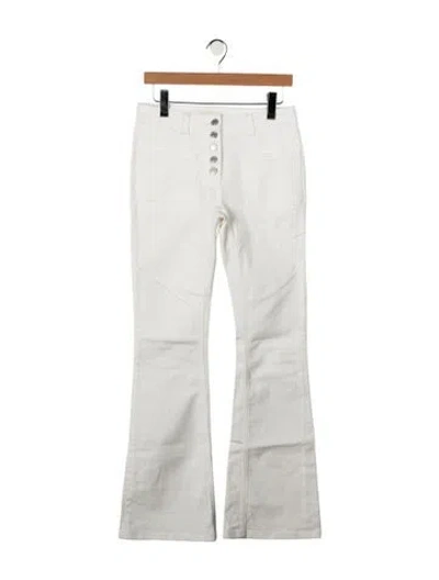 Pre-owned Courrèges High-rise Flared Jeans In White