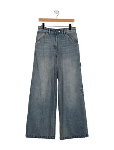 Pre-owned Courrèges High-rise Wide Leg Jeans In Blue
