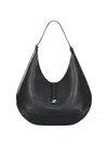 Courrèges Hobo Grained Leather Tote Bag In Black