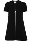 Courrèges Knee Length Dress Patch Pockets In 黑色