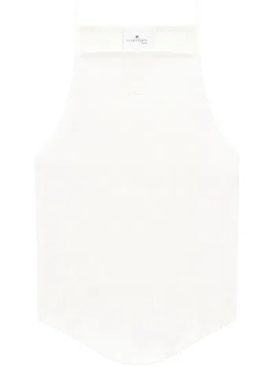 Courrèges Holistic Ribbed-knit Tank Top In 白色