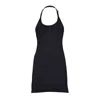 Courrèges Holistic Buckle 90's Black Cotton Short Dress In Black