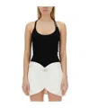 Courrèges Holistic Buckle 90's Logo-patch Tank Top In Black