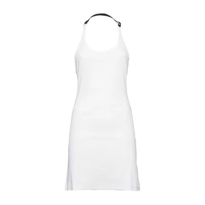 COURRÈGES HOLISTIC BUCKLE 90'S WHITE COTTON SHORT DRESS