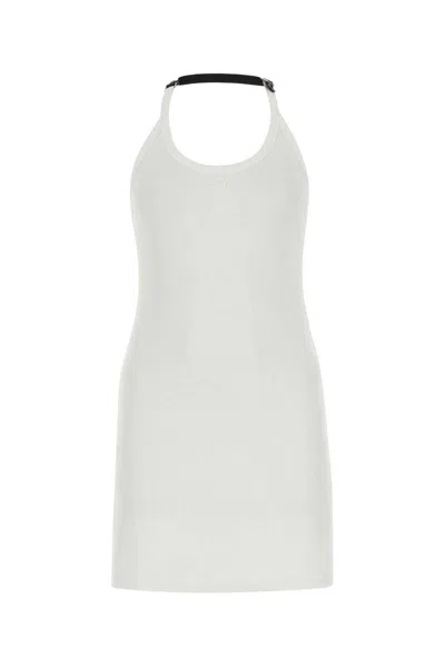 Courrèges Holistic Buckle 90s Ribs Long Dress In White