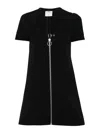 Courrèges Knee Length Dress Patch Pockets In Black