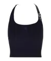 Courrèges Ribbed Tank Top With Buckle In Black