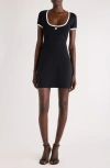 Courrèges Signature Contrast T-shirt In Black/heritage White