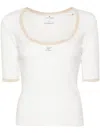 Courrèges Holistic Contrast-trimmed Cotton Top In White